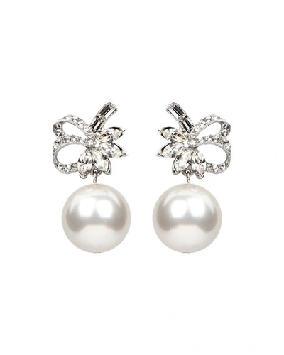 Shop Ben-amun 24k Gold Electroplated Silver Crystal Cluster Clip-on Earrings In Pearl