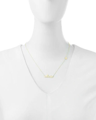 Shop Jennifer Zeuner Abigail-style Personalized Name Necklace With Diamond Heart In Gold