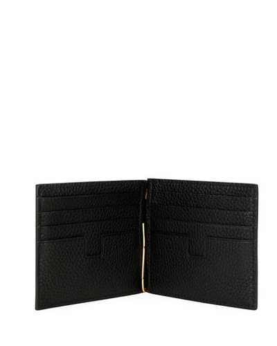 Shop Tom Ford Men's Leather Wallet With Money Clip In Black