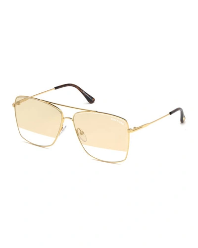 Shop Tom Ford Men's Magnus Golden Metal Sunglasses