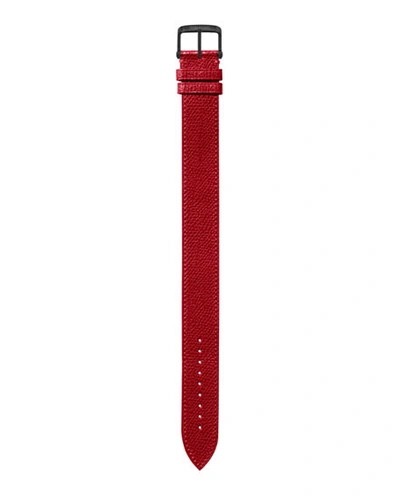 Shop Tom Ford Large Pebble Grain Leather Strap In Crimson