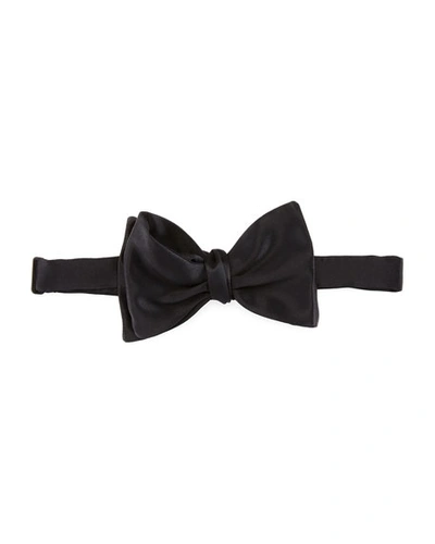 Shop Stefano Ricci Self-tie Satin Bow Tie In Black