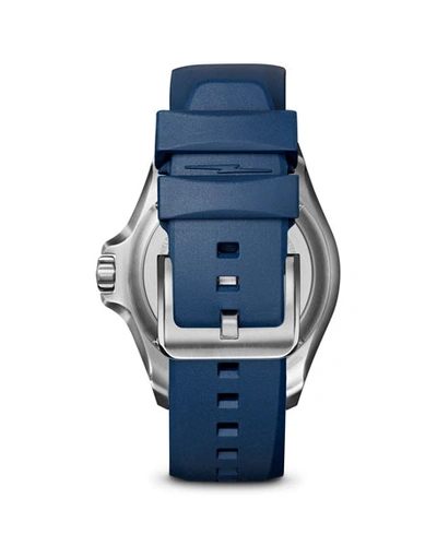 Shop Shinola Men's 43mm Lake Michigan Watch W/ Rubber Strap In Blue