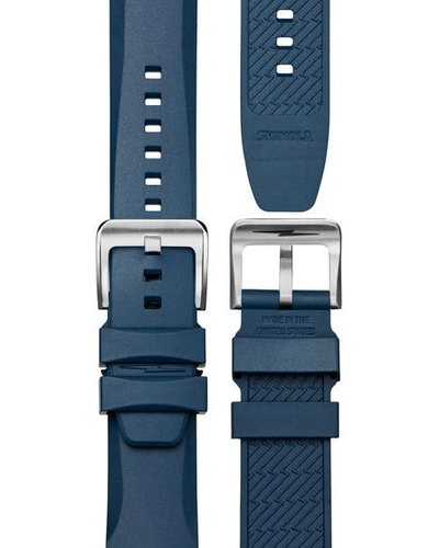 Shop Shinola Men's 43mm Lake Michigan Watch W/ Rubber Strap In Blue