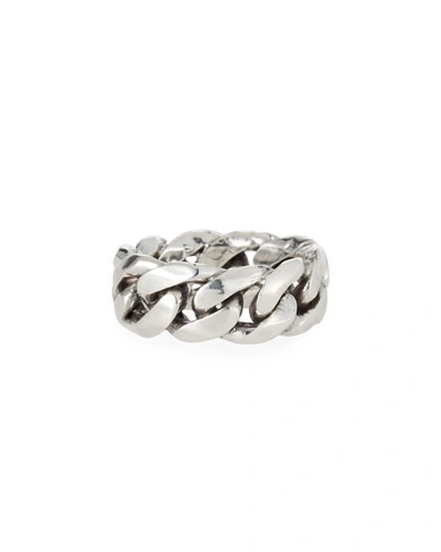 Shop Emanuele Bicocchi Men's Rigid Curb Chain Ring In Silver