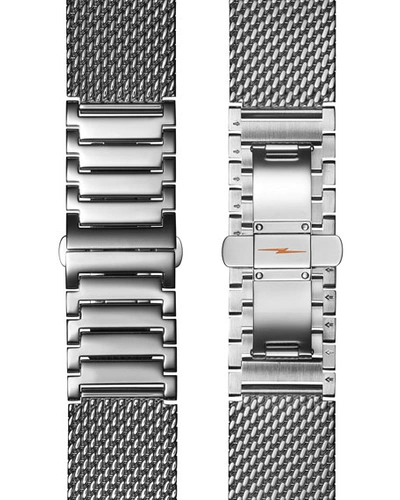 Shop Shinola Men's 43mm Canfield Mesh-bracelet 3hd Watch In Silver