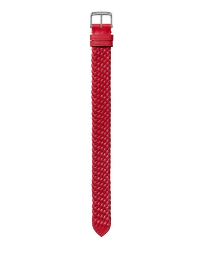Shop Tom Ford Medium Handmade Braided Calf Leather Strap In Tuscan Red