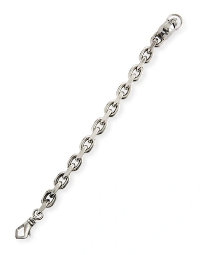 Shop Emanuele Bicocchi Men's Chain Bracelet W/ Skull In Silver