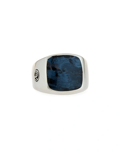 Shop David Yurman Men's Exotic Stone Signet Ring W/ Pietersite In Silver