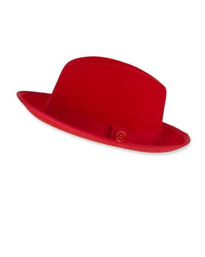 Shop Keith And James King Red-brim Wool Fedora Hat, Rose