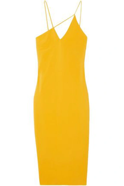 Shop Cushnie Et Ochs Cushnie Woman Asymmetric Stretch-crepe Midi Dress Saffron