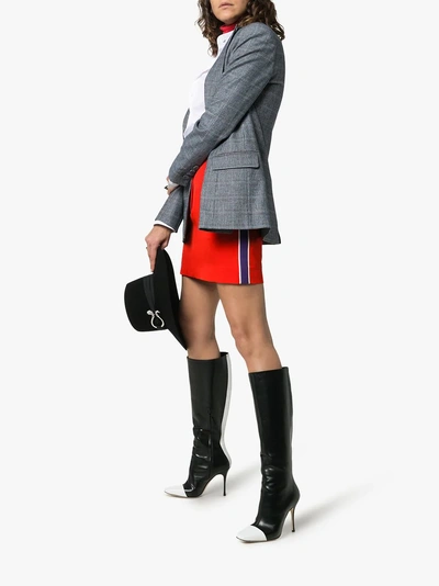 Shop Calvin Klein 205w39nyc Side Stripe Wool Mini Skirt In 623 Red