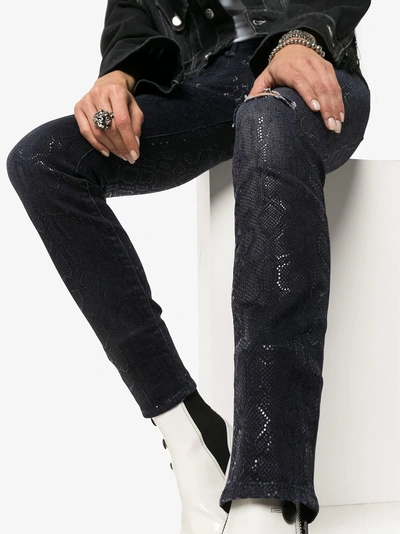 Shop R13 Alison Snake Print Skinny Jeans In 875 Black Snake