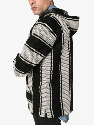 Shop Alanui Baja Cashmere Hooded Jumper In White/black