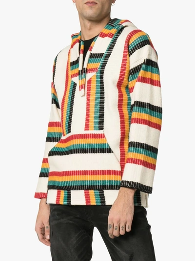 Shop Alanui Baja Striped Hooded Jumper In White/multicoloured