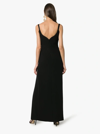 Shop Versace Sleeveless Low Back Silk Dress In A1008 Black