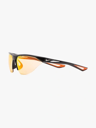 Shop Heron Preston X Nike Black And Orange Tailwind Sunglasses In 1088 Black Orange