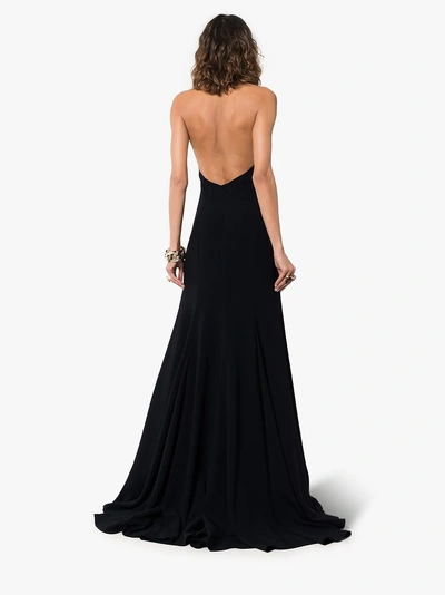 Stella Mccartney Halter Open-back A-line Stretch-cady Evening Gown In 1000 Black