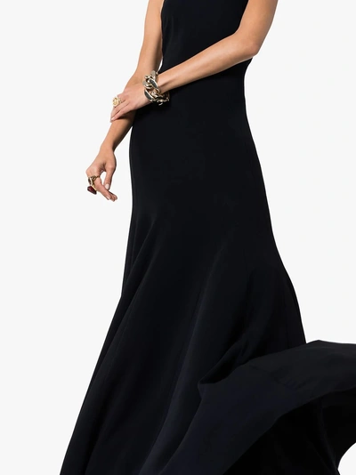 Stella Mccartney Halter Open-back A-line Stretch-cady Evening Gown In 1000 Black