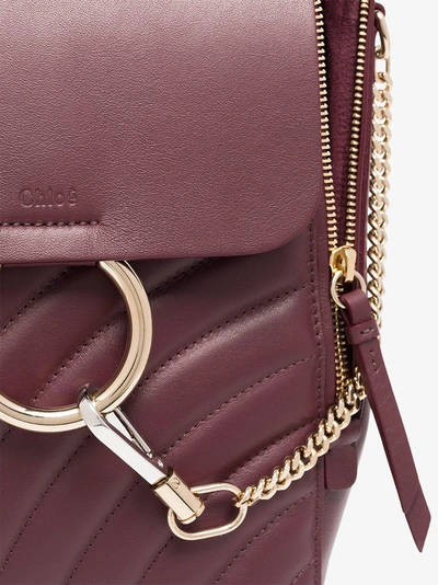 Shop Chloé Burnt Brown Faye Small Quilted Leather Backpack In Red