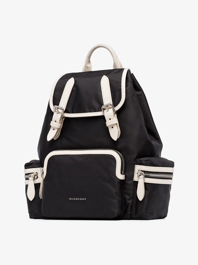 Shop Burberry The Medium Rucksack In Technical Nylon And Leather In Black