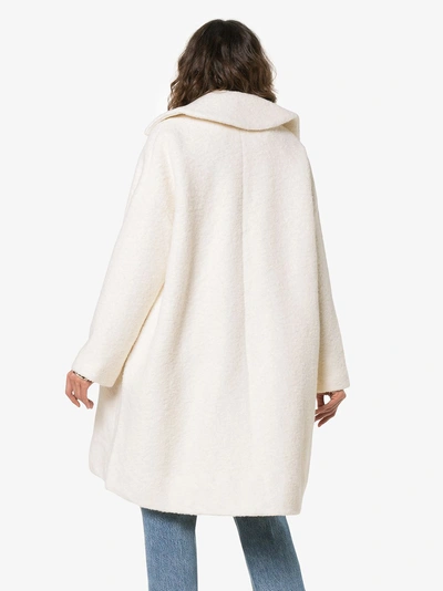 Shop Ganni Fenn Oversized Coat In Nude/neutrals
