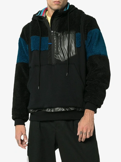 Shop Facetasm Fleece Hooded Jacket In Black