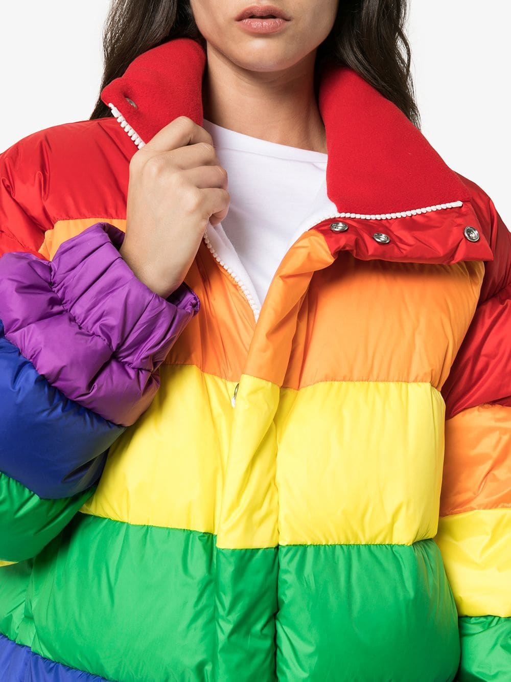 Burberry Rainbow Oversized Quilted Down Jacket In Multicolour | ModeSens