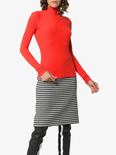 Shop Simon Miller Ribbed Knit Roll-neck Sweater In Red