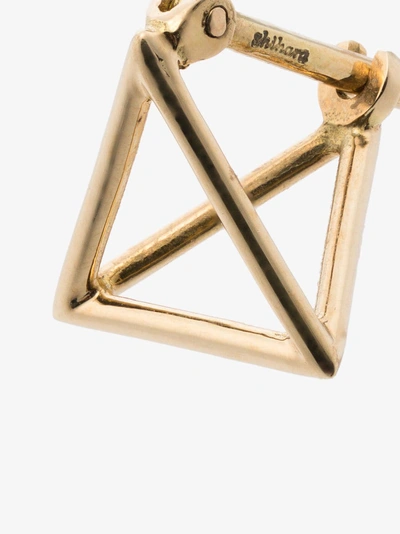 Shop Shihara 18k Yellow Gold Triangle Earrings In Metallic