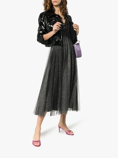 Shop Prada '65' Sandalen Im Metallic-look In F0029 Fuchsia