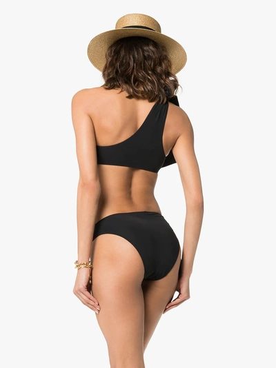 Shop Araks Paige Phoebe One Shoulder Tie Bikini In Black