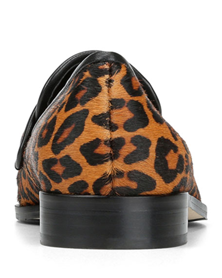 Donald J Pliner Loretta Flat Fur Loafers In Leopard Calf Hair | ModeSens