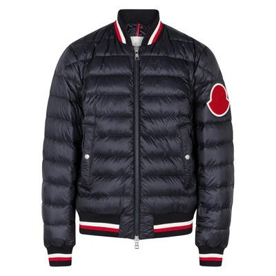 Shop Moncler Deltour Quilted Shell Bomber Jacket In Navy