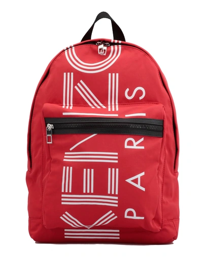 Shop Kenzo Tech Fabric Backpack In Medium Red