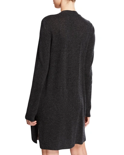 Shop Atm Anthony Thomas Melillo Two-pocket Open-front Mid-length Cashmere Cardigan In Charcoal