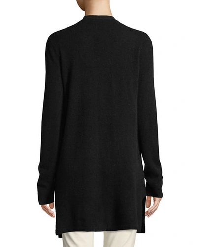 Shop Atm Anthony Thomas Melillo Two-pocket Open-front Mid-length Cashmere Cardigan In Black