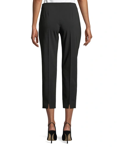 Shop Piazza Sempione Audrey Straight-leg Stretch-wool Cropped Pants In Black