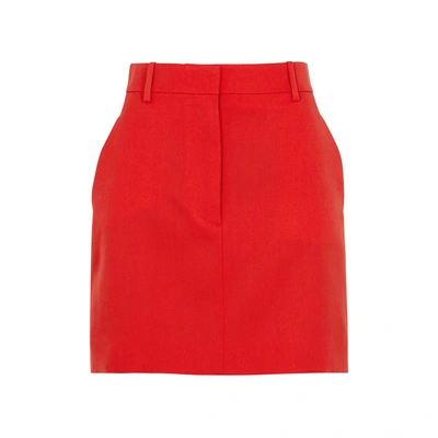 Shop Calvin Klein 205w39nyc Red Wool Mini Skirt