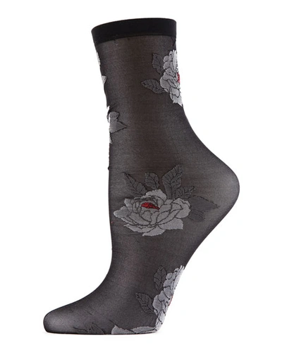 Shop Natori Claire De Lune Socks In Black