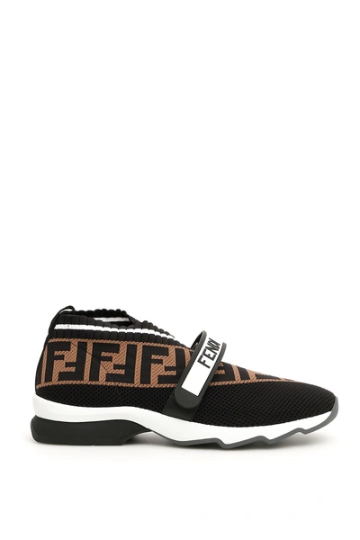 Shop Fendi Rockoko Ff Sneakers In Nero Bianco Tabner|marrone
