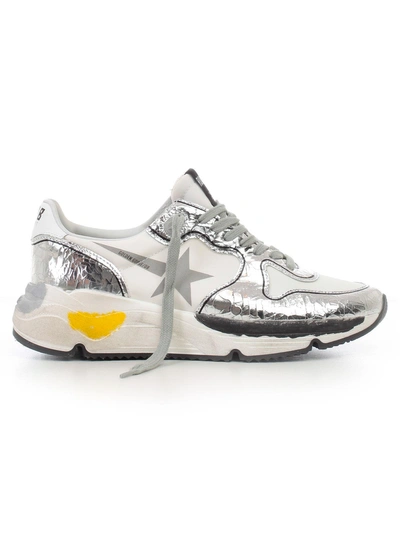Shop Golden Goose Deluxe Brand Running Sole Sneakers In White Silver Glitter