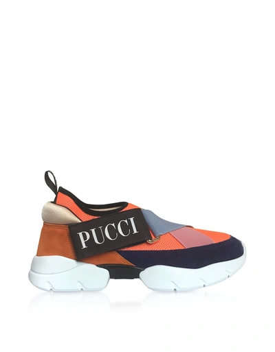 Shop Emilio Pucci Color Block City-cross Nylon Sneakers In Multicolor
