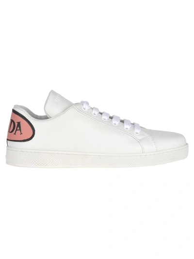 Shop Prada Comics Sneakers In White + Light Pink