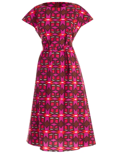 Shop Aspesi Abstract Print Dress In Fdo Fucsia