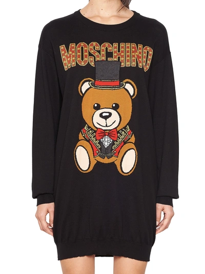 Shop Moschino Teddy Circus Dress In Black