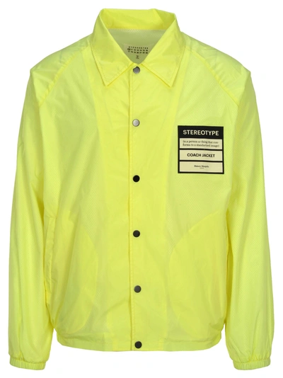 Shop Maison Margiela Martin Margiela Martin Margiela Stereotype Patch Coach Jacket In Fluo Yellow