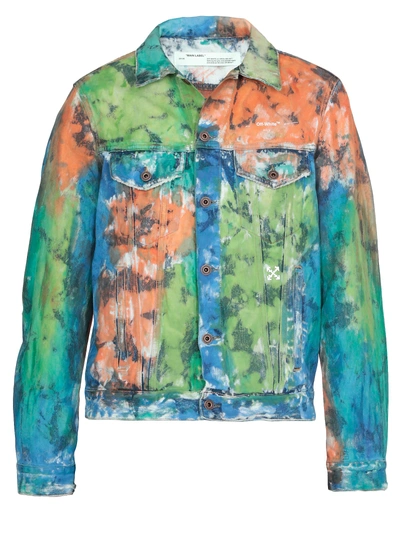 Shop Off-white Slim Denim Jacket In Multicolor No Color