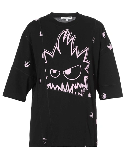 Shop Mcq By Alexander Mcqueen Cotton T-shirt In Black/pink