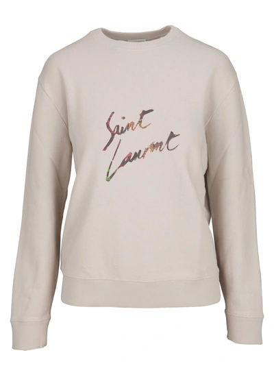 Shop Saint Laurent Sweatshirt In Grey